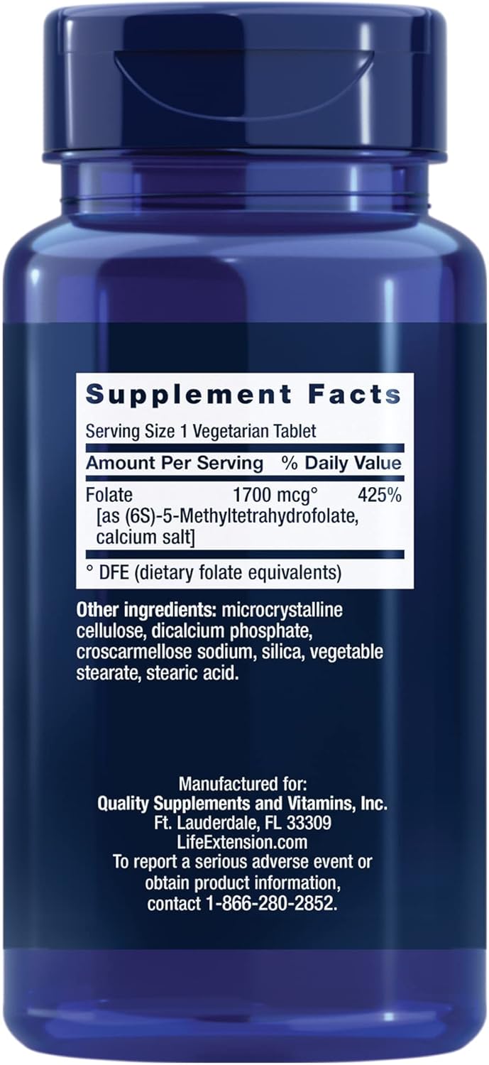 Folate and Magnesium Supplement Bundle for Brain and Heart Health, 100 Tablets and 100 Capsules