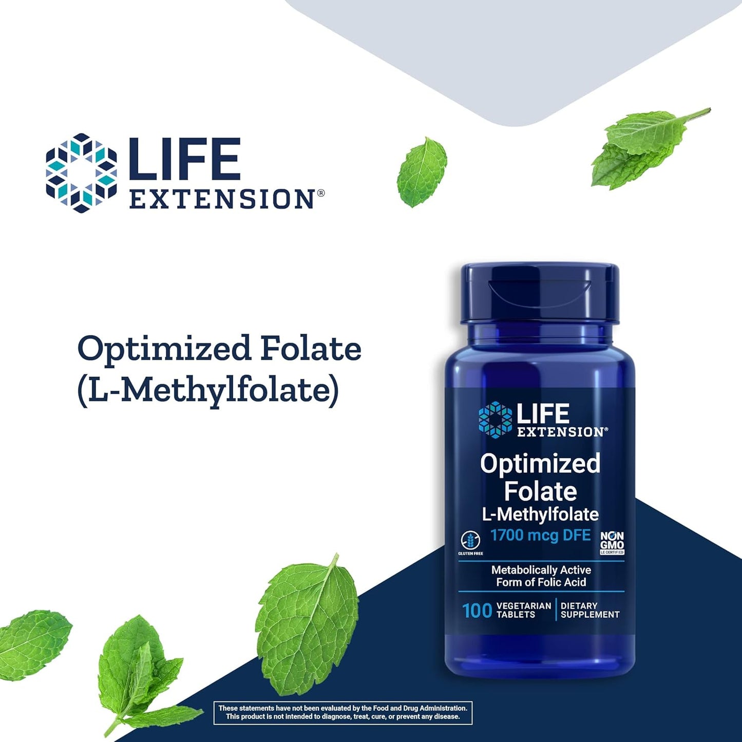 Folate and Magnesium Supplement Bundle for Brain and Heart Health, 100 Tablets and 100 Capsules