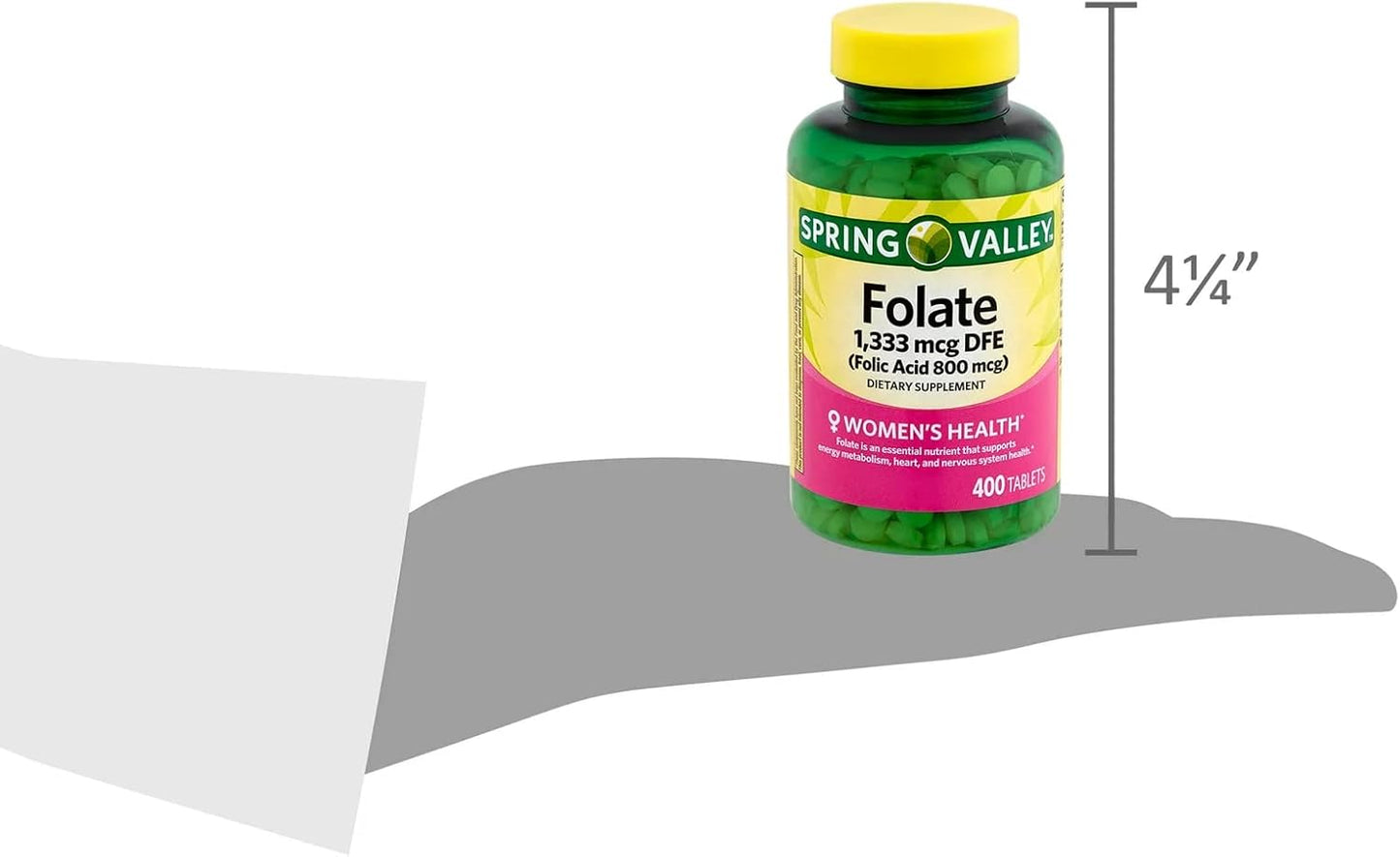 Folate Supplement for Women Pregnancy | Folic Acid 800 | 400 Count Bundle with Lual's 45 Diabetes Decoded - Spring Valley