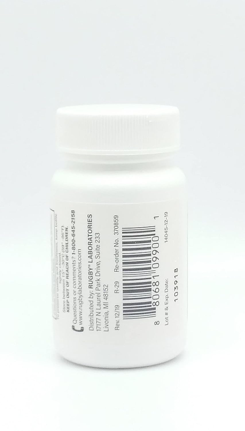 Folic Acid 400 mcg Vitamin B9 Folate Supplement for Cardiovascular Health - 100 Tablets, Gluten Free, Adults - Rugby Labs