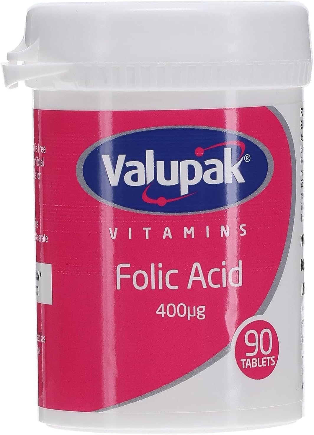 Folic Acid 400mg Supplements - Valupak Vitamins for 90 Tablets