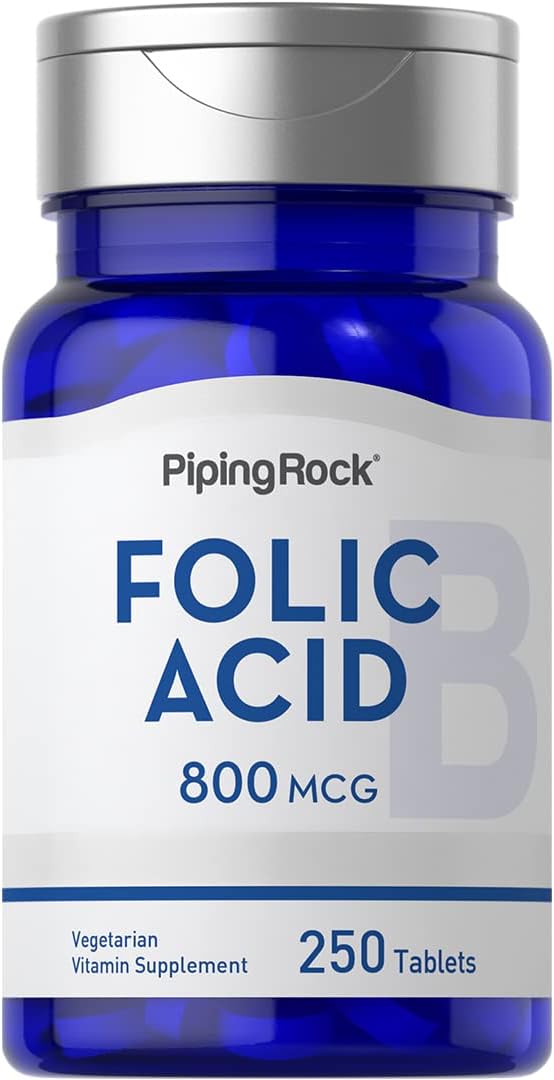 Folic Acid 800 mcg Capsules | 250 Tablets, Vegetarian, Non-GMO, Gluten Free