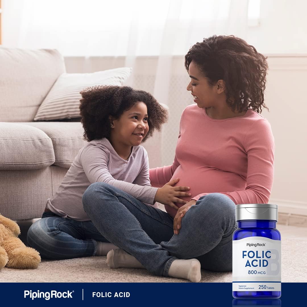 Folic Acid 800 mcg Capsules | 250 Tablets, Vegetarian, Non-GMO, Gluten Free