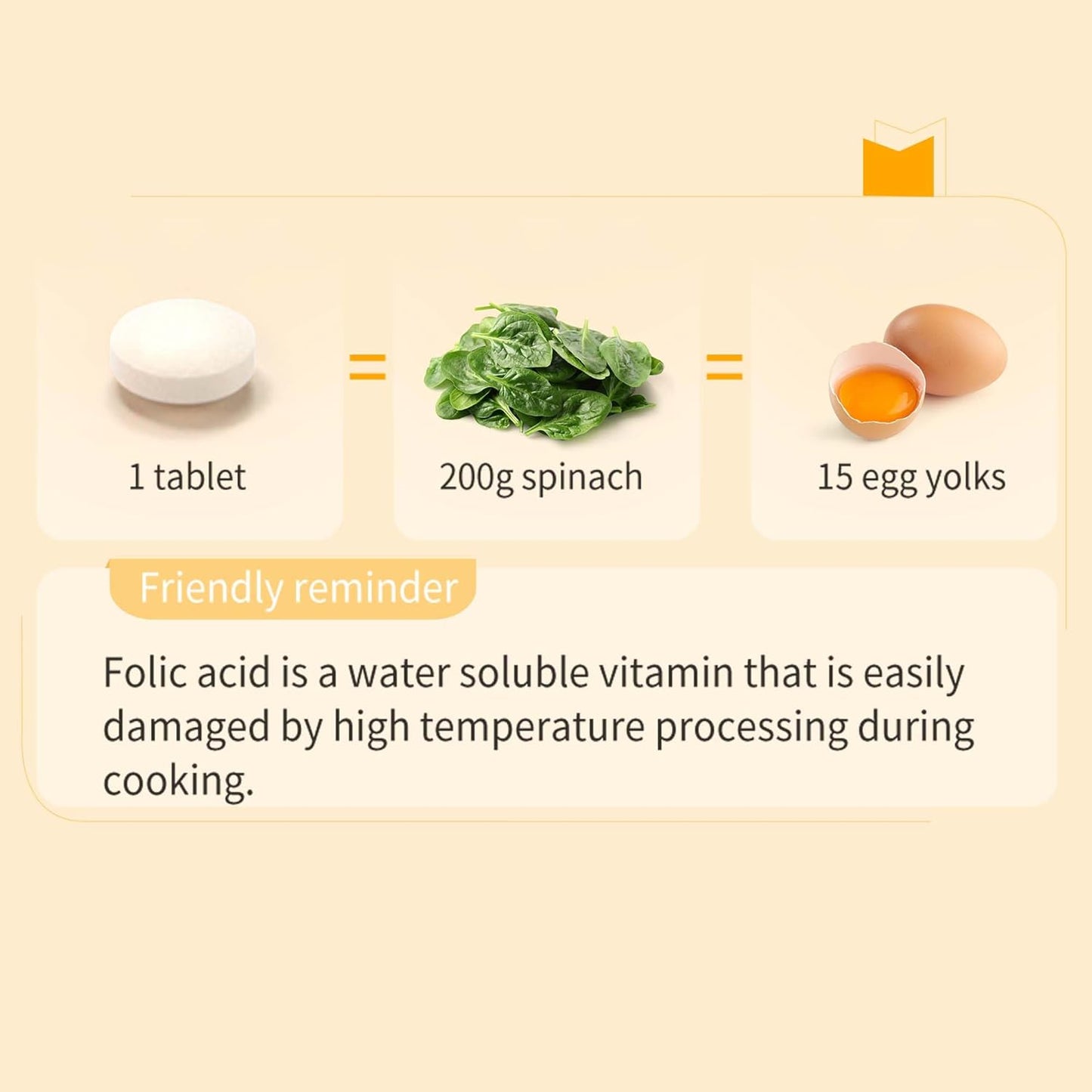 Folic Acid Tablets for Baby Nervous System Support Before, During, and After Pregnancy - 90 Essential Vitamins for Mom & Baby