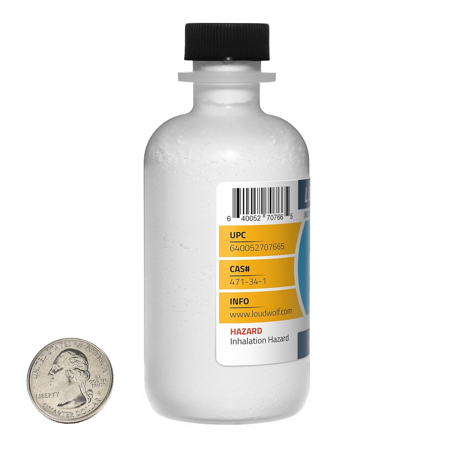 Food Grade Calcium Carbonate Powder - 97% Pure - 3oz Bottle by Loudwolf