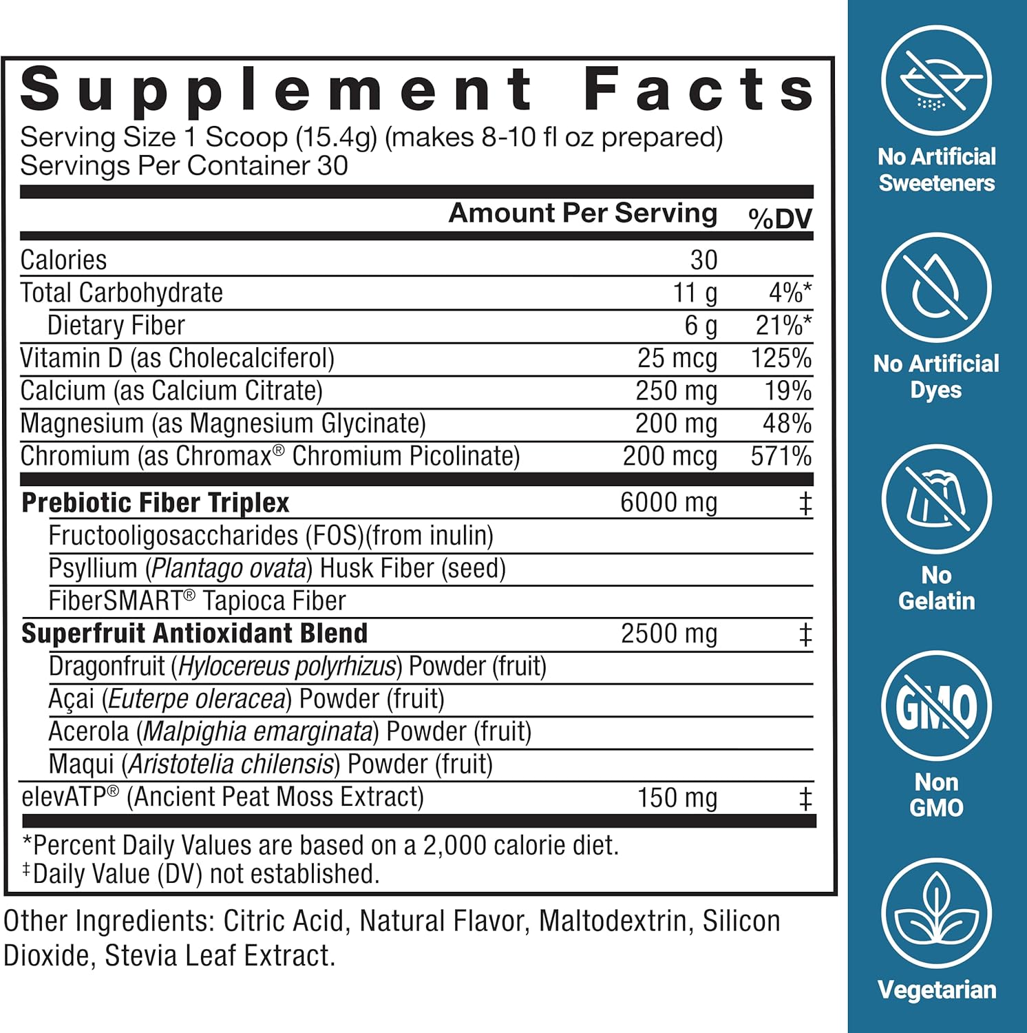 Force Factor Diet Aid Powder: Metabolism Booster & Lean Body Support with 15x More Absorbable Chromium, Tropical Fruit Flavor, 30 Servings
