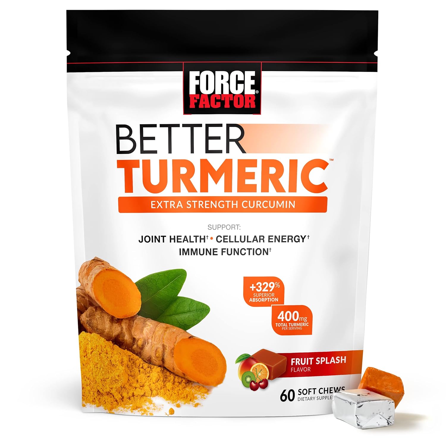 Force Factor Turmeric Joint Support & Superfood Chews Bundle - Better Joint Health, Energy & Immunity, 60 Chews