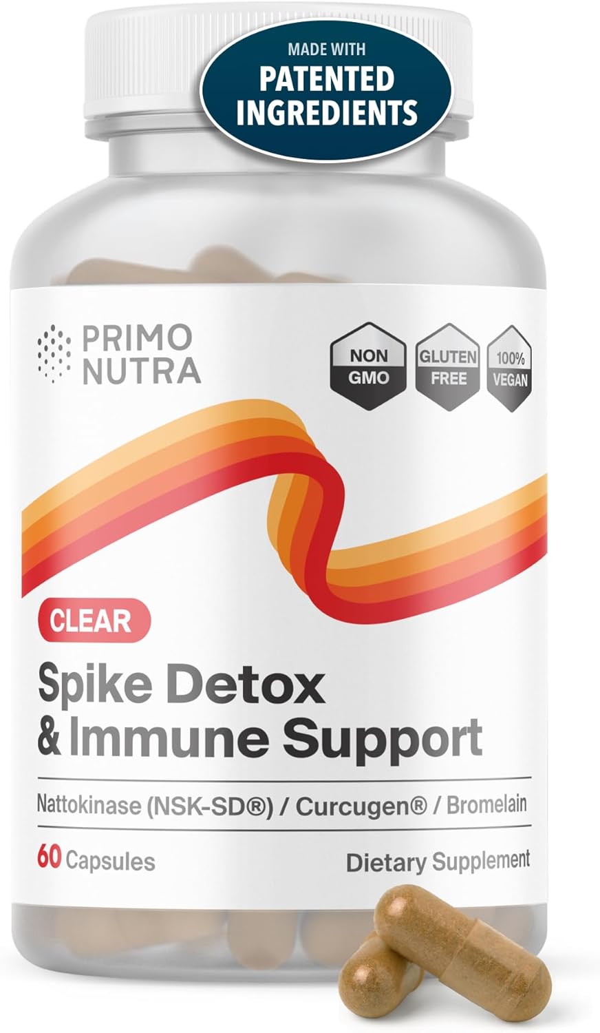 Foreign Protein Cleanse Supplement with Nattokinase, Bromelain, Curcumin, and Molecular Hydrogen - 60 Count Pack