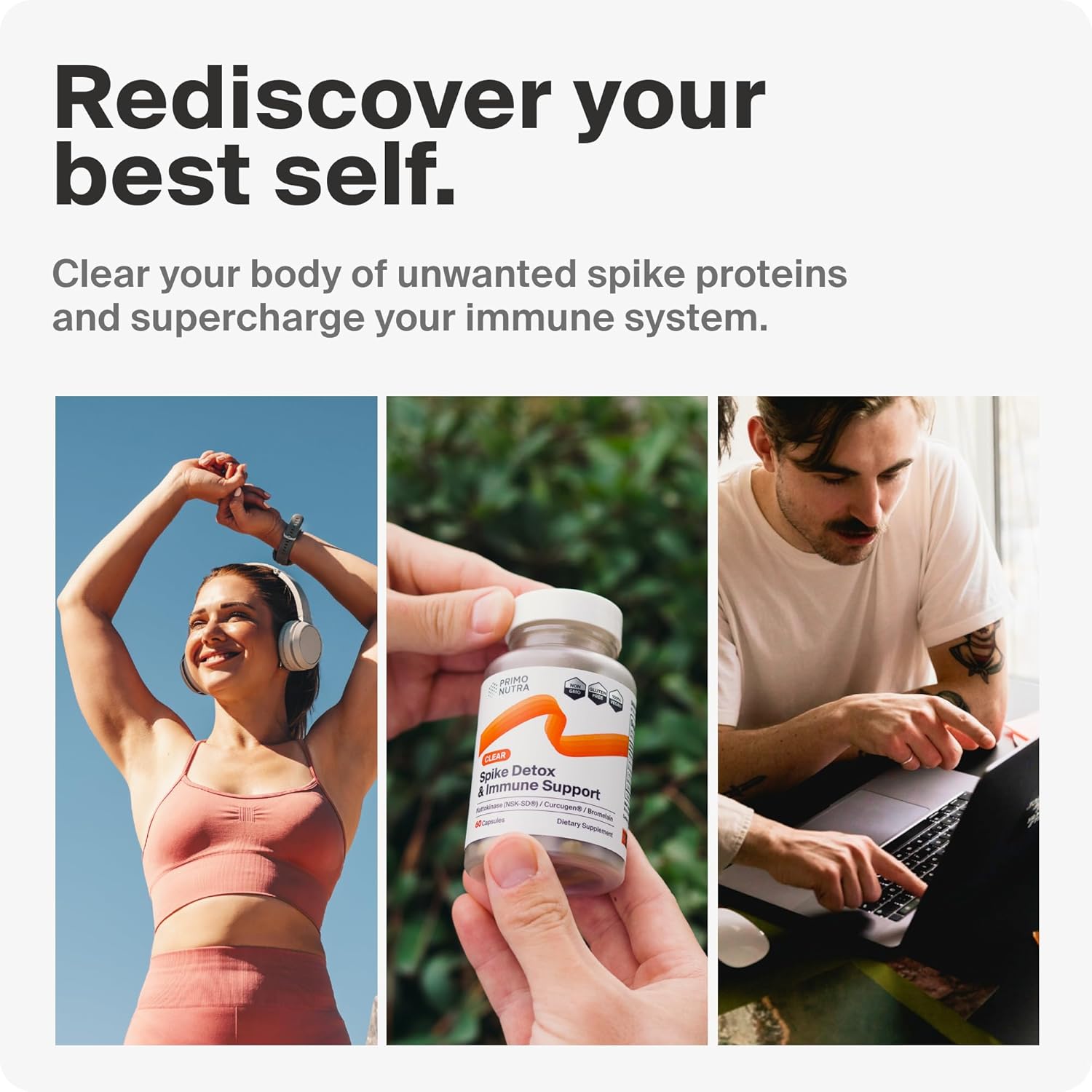 Foreign Protein Cleanse Supplement with Nattokinase, Bromelain, Curcumin, and Molecular Hydrogen - 60 Count Pack