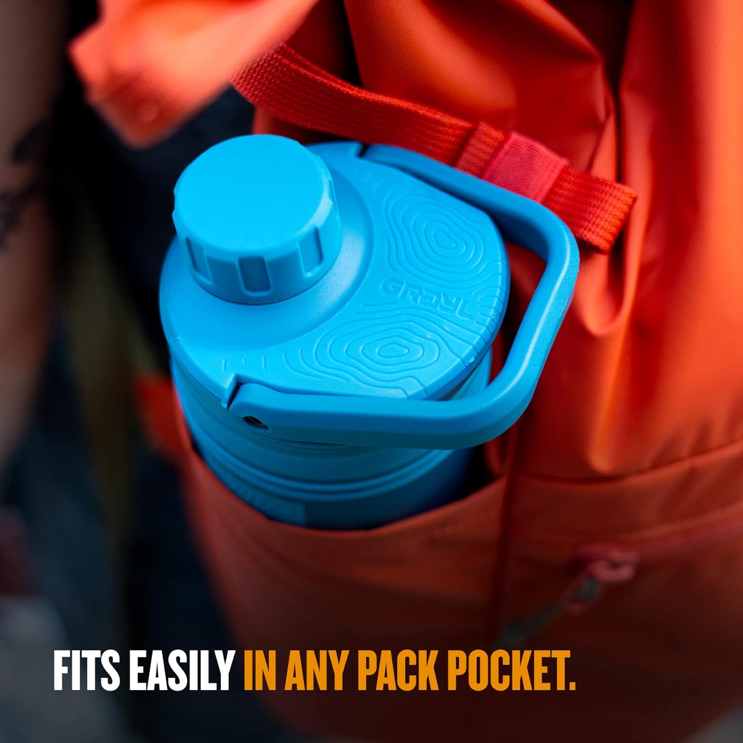 Forest Blue GRAYL UltraPress Water Purifier Bottle for Hiking, Backpacking, and Travel - Filter Included