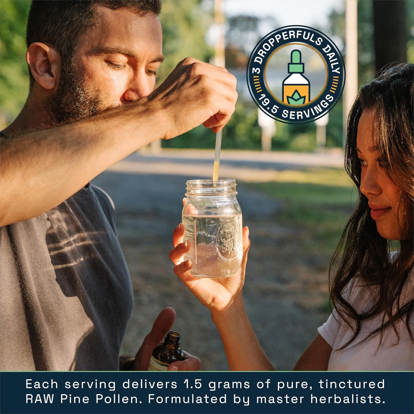 Forest Manna Royal Pine Pollen Tincture - Pure Dual-Stage Extract - 2 Fl Oz Bottle - Genuine Pine Pollen