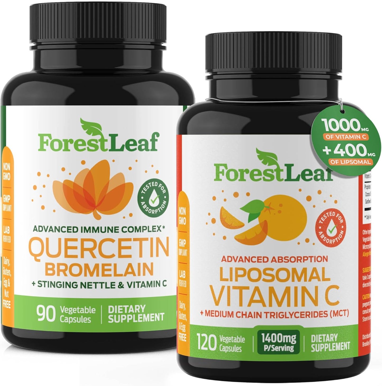 ForestLeaf Immune Defense Supplement with Liposomal Vitamin C, Quercetin, and Nettle - Immune Support for Adults - 2 in 1 Immunity Boosters - BoostGo Australia