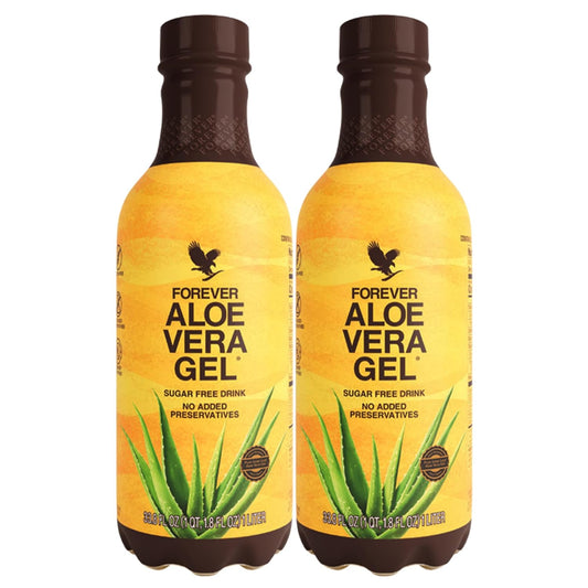 Forever Living Aloe Vera Gel - 99.7% Pure Inner Leaf Juice - Preservative-Free - 33.8 fl oz - Pack of 2