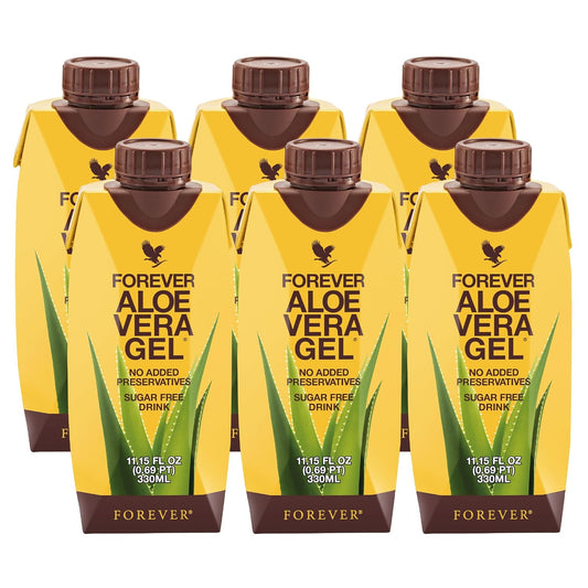 Forever Living Aloe Vera Gel - 99.7% Pure Inner Leaf Aloe Vera Juice - Pack of 6 - Preservative-Free - 11.15 fl oz