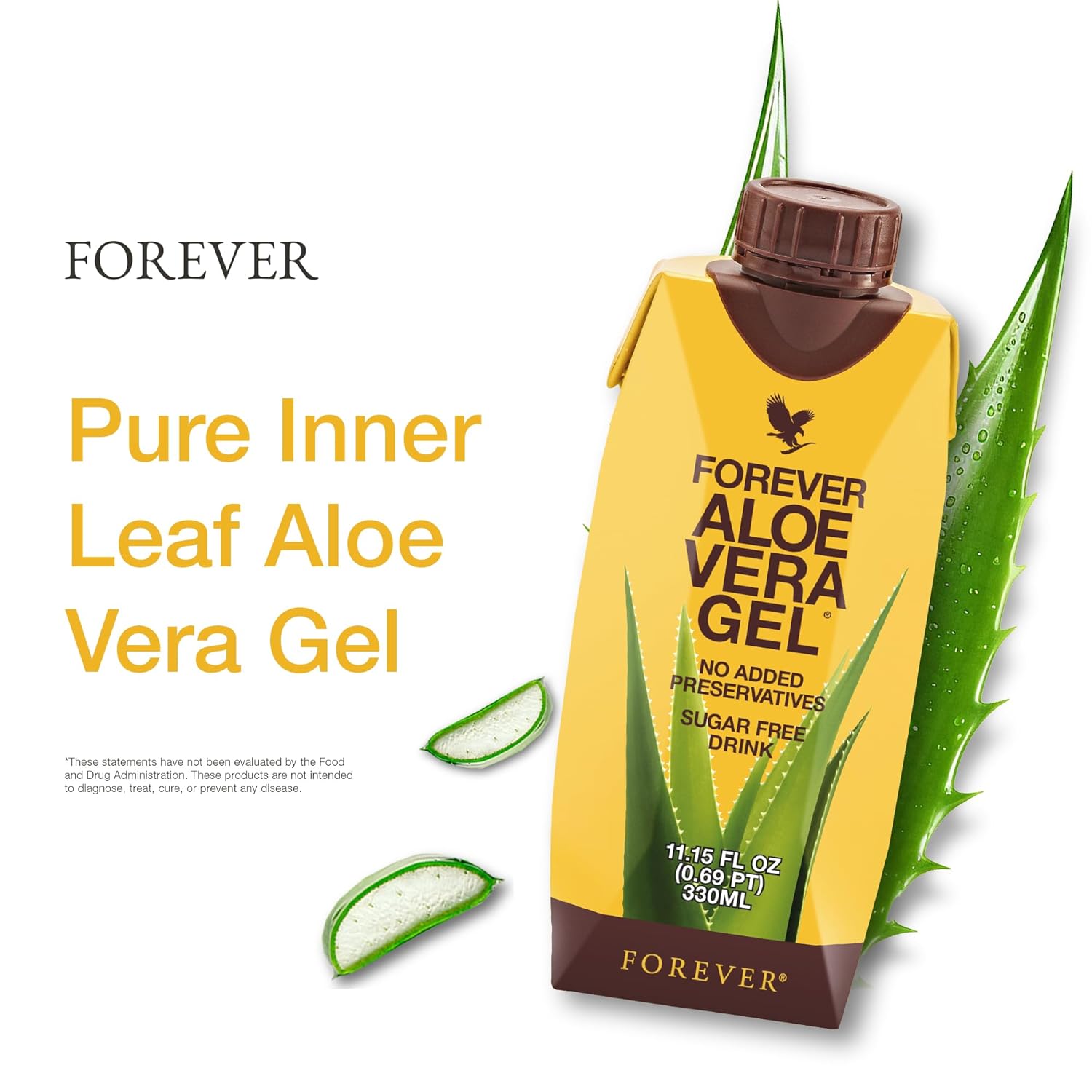 Forever Living Aloe Vera Gel - 99.7% Pure Inner Leaf Aloe Vera Juice - Pack of 6 - Preservative-Free - 11.15 fl oz