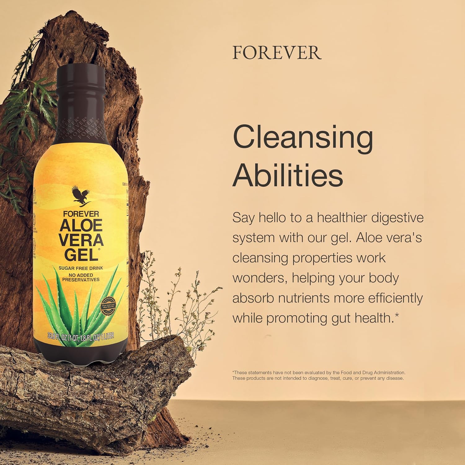 Forever Living Aloe Vera Gel - Pure Inner Leaf Juice, 99.7% Aloe Content, Preservative-Free, 33.8 fl oz