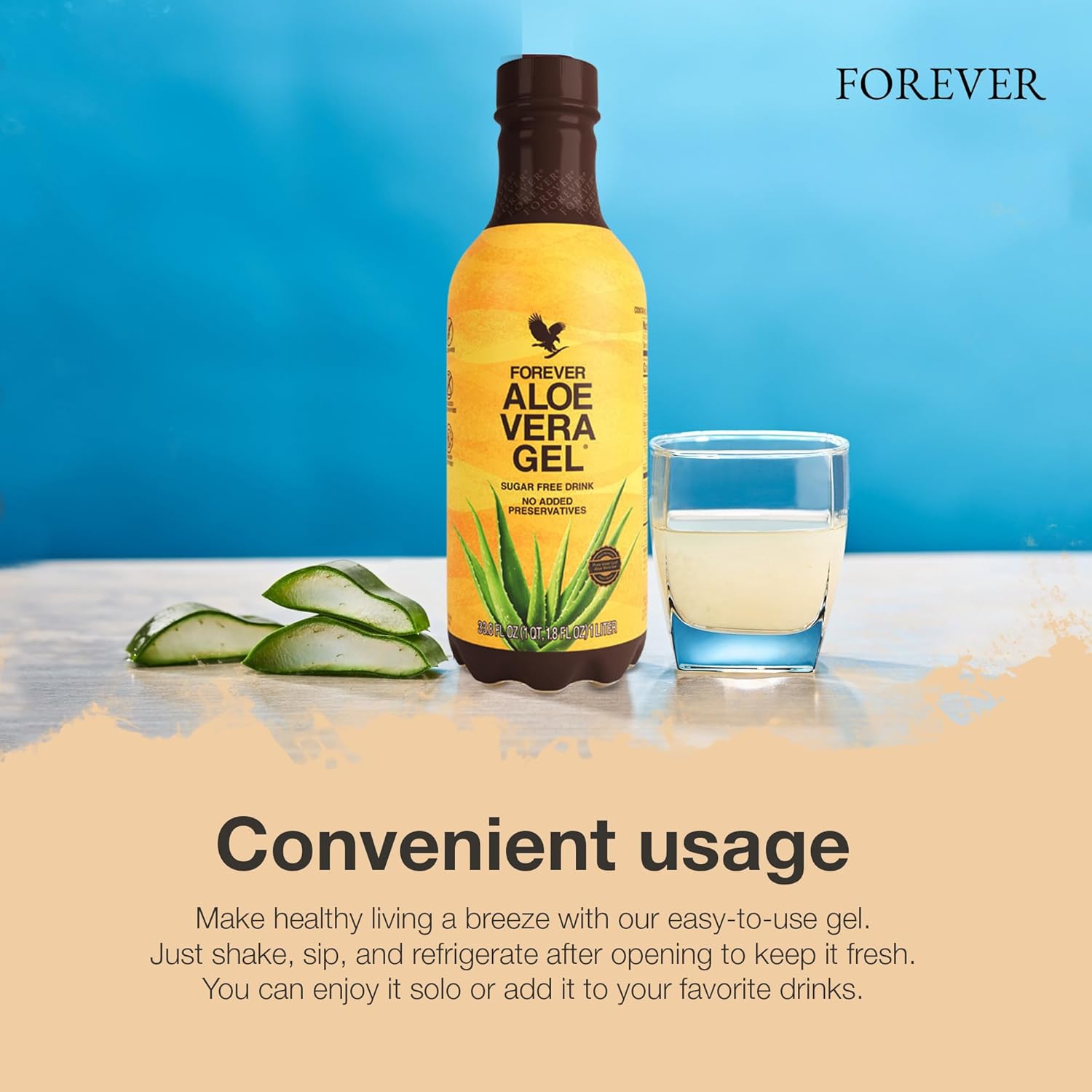Forever Living Aloe Vera Gel - Pure Inner Leaf Juice, 99.7% Aloe Content, Preservative-Free, 33.8 fl oz