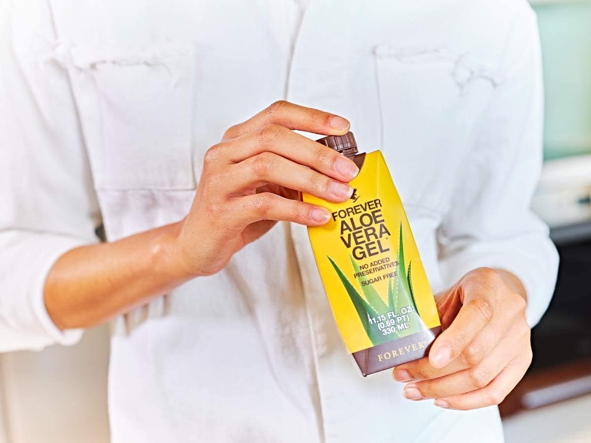 Forever Living Aloe Vera Gel Minis - 99.7% Pure Inner Leaf Gel, Gluten-Free (2 Pack, 330mL/11.15oz Each)