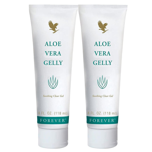 Forever Living Aloe Vera Gelly - Pure Gel for Soothing, Moisturizing, and Conditioning - Vegan and Gluten-Free - 4 fl oz (Pack of 2)