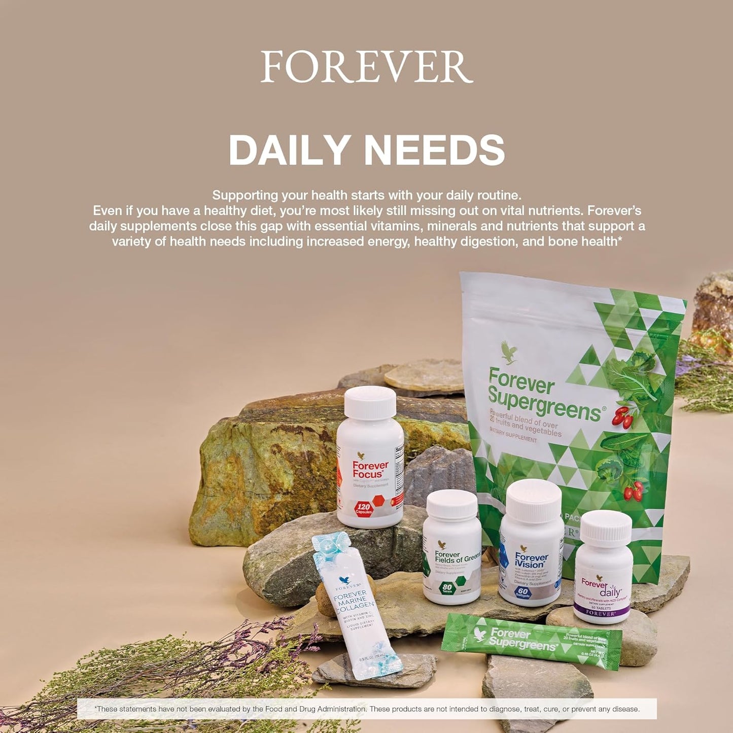 Forever Living Fields of Greens Superfood Supplement - 80 Tablets - Barley Grass, Wheat Grass, Alfalfa - Cleansing & Alkalizing