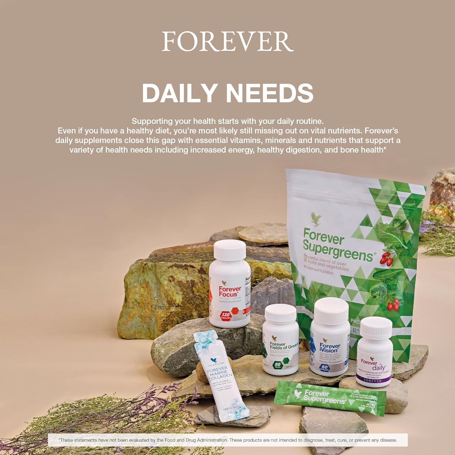 Forever Living Fields of Greens Superfood Supplement - 80 Tablets - Barley Grass, Wheat Grass, Alfalfa - Cleansing & Alkalizing