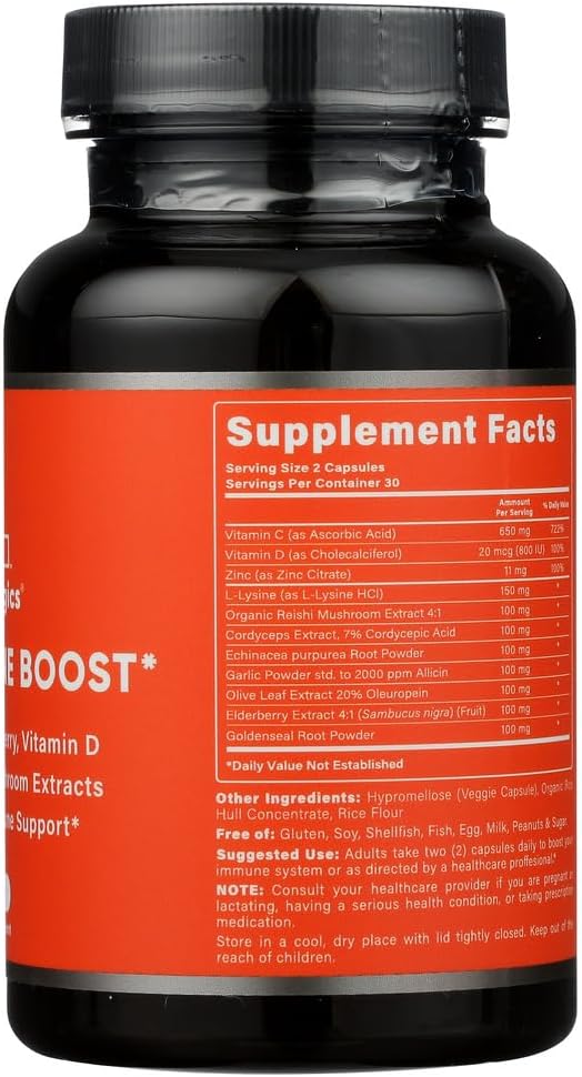 Fortify! Immune Support Capsules with Vitamin C, Zinc, Elderberry, Vitamin D, and Mushroom Extracts, 60 Veggie Caps - Powerful Antioxidant Formula