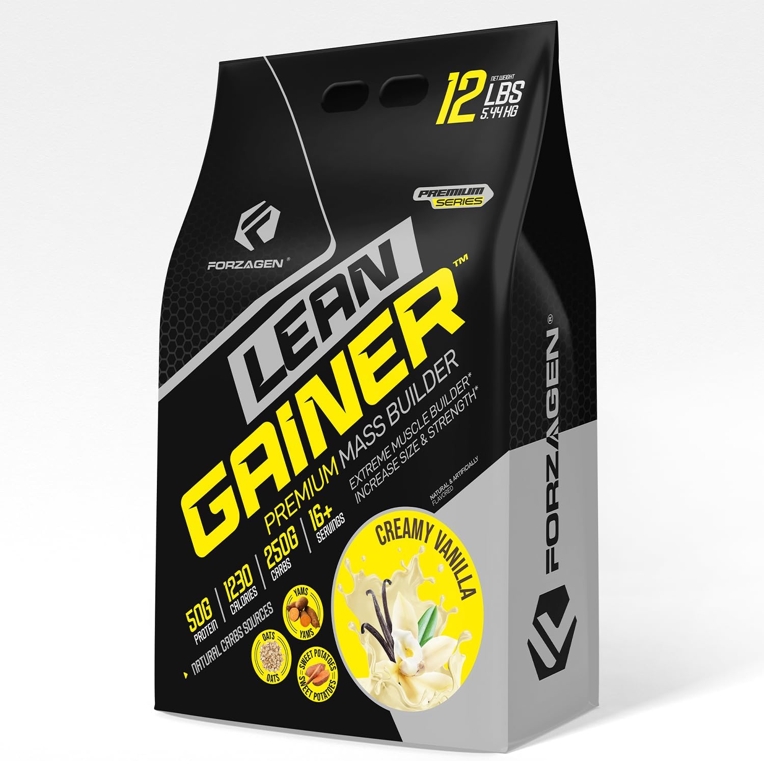 Forzagen Lean Gainer Premium Mass Builder - Mass Gainer Protein Powder (12 Lbs, Creamy Vanilla) for Men & Women
