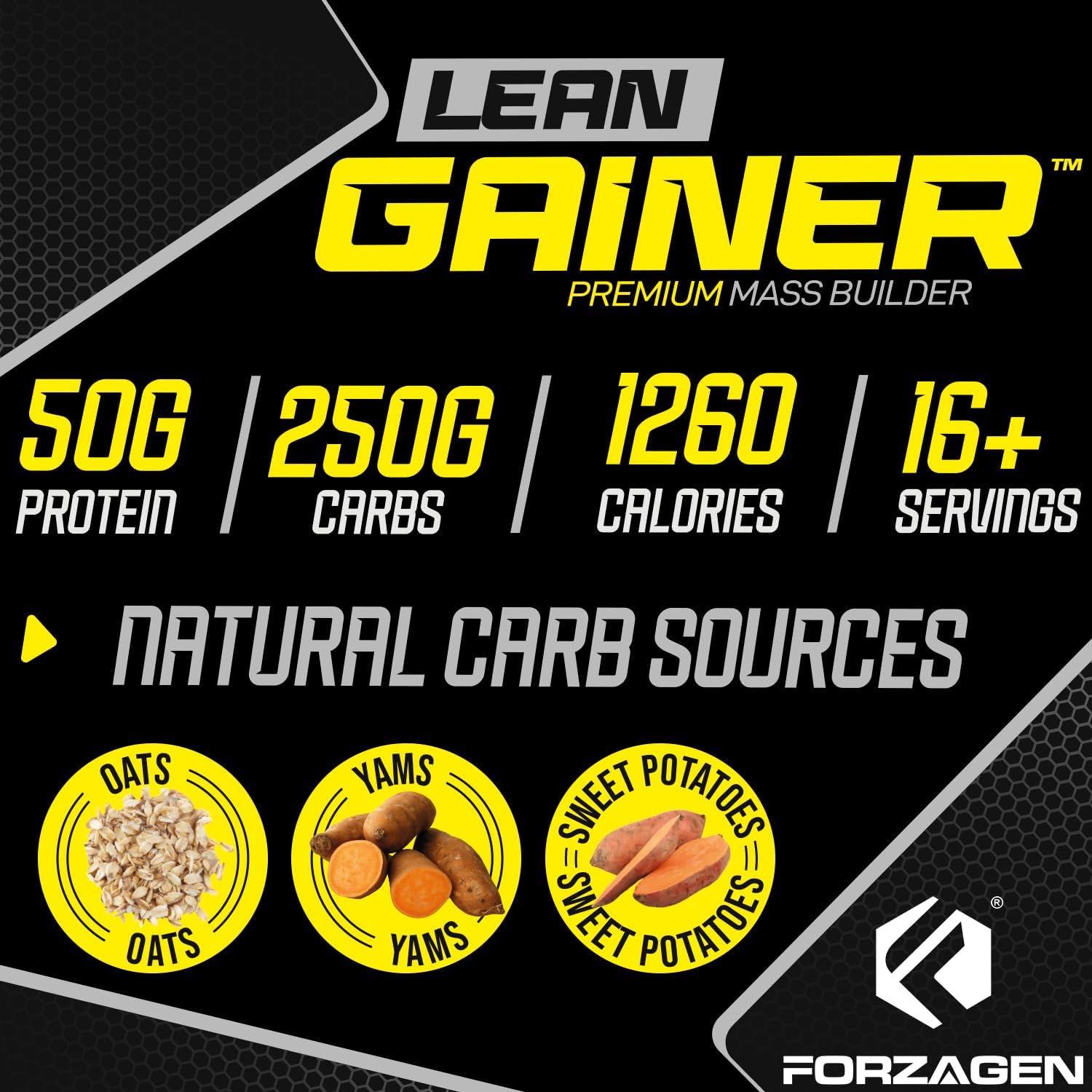 Forzagen Lean Gainer Premium Mass Builder - Mass Gainer Protein Powder (12 Lbs, Creamy Vanilla) for Men & Women