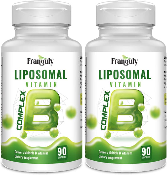 Franguly Liposomal B Complex Vitamins with Choline Inositol - Immune, Energy, Brain & Heart Support - 180 Softgels