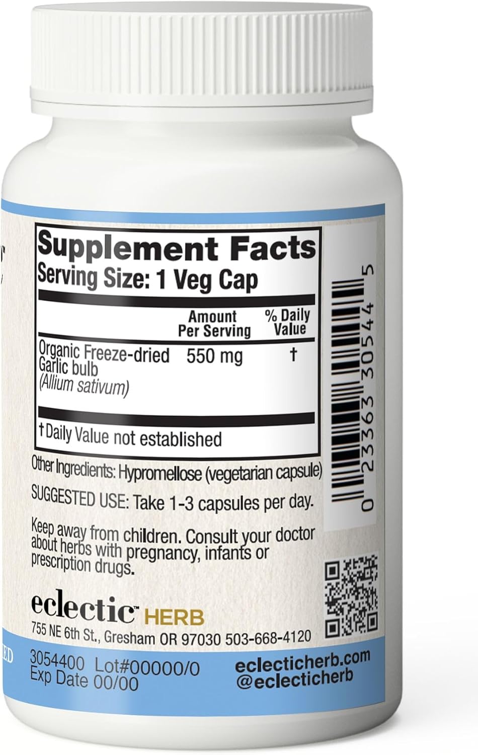 Freeze-Dried Non-GMO Garlic Capsules for Healthy Circulation | Antioxidant-Rich Supplement | 90 Count