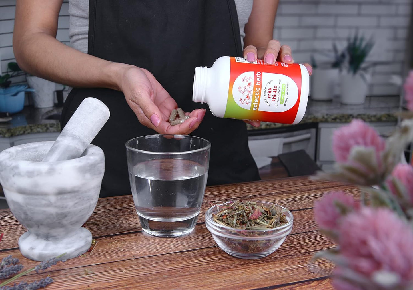 Freeze-Dried Non-GMO Milk Thistle Capsules with Silymarin for Liver Support - Detox & Cleanse - 240 Count