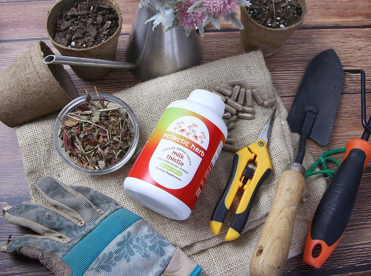 Freeze-Dried Non-GMO Milk Thistle Capsules with Silymarin for Liver Support - Detox & Cleanse - 240 Count