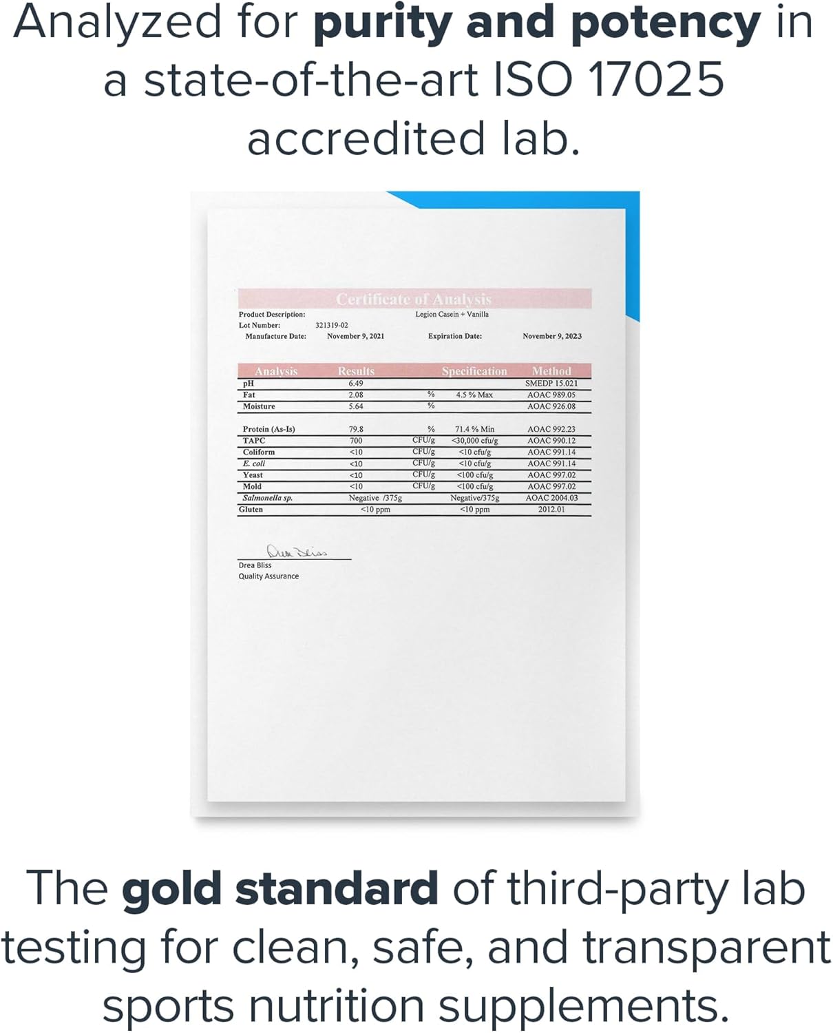 French Vanilla Casein Protein Powder - Slow-Release Micellar Casein from Grass-Fed Cows - Non-GMO & Gluten-Free (30 Servings)