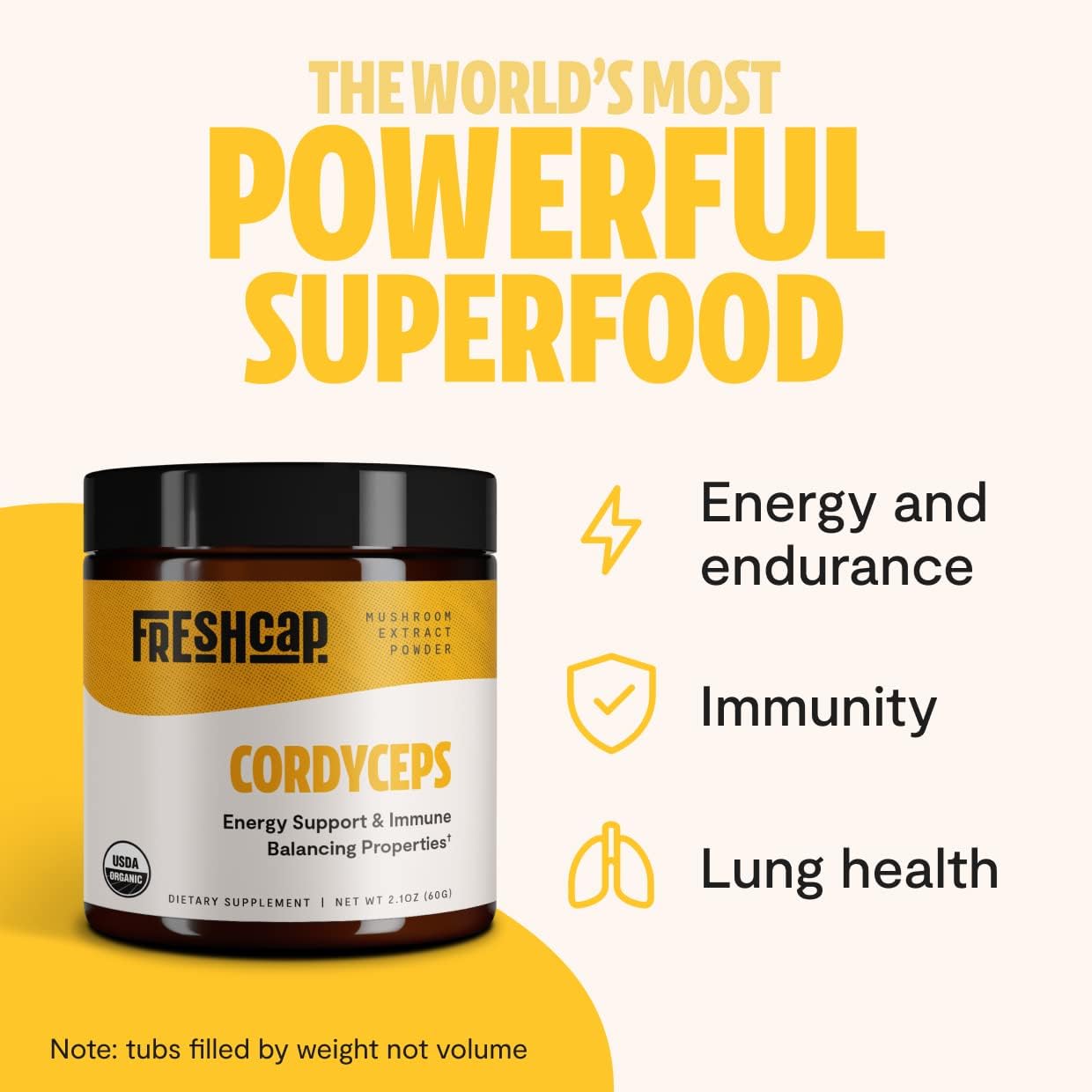 FreshCap Mushrooms Ultimate Blend Starter Kit - Lion's Mane, Cordyceps (60g Powder)