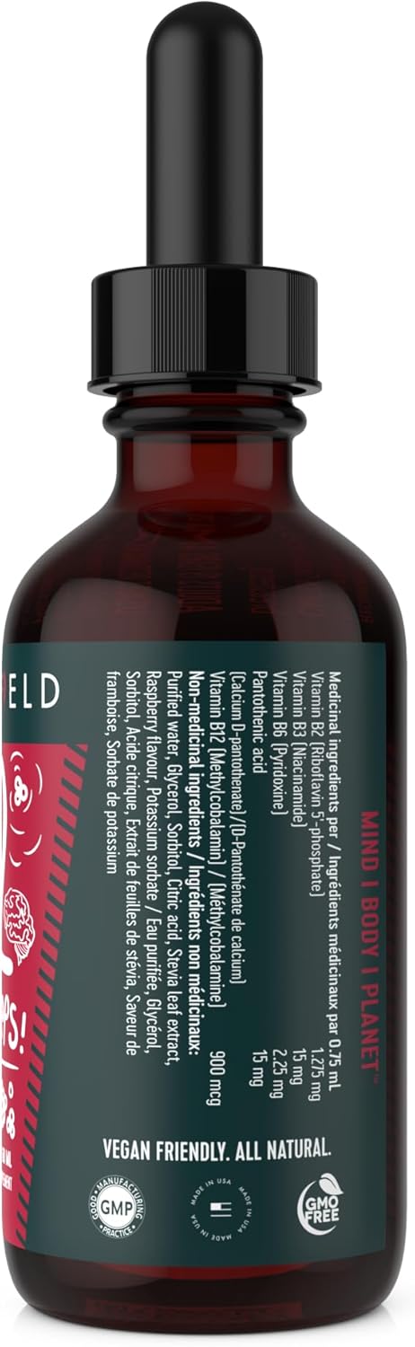 Freshfield Naturals B Complex Drops: Vegan Liquid Formula with B12, B2, B3, B5, B6 | 1200 mcg Methylcobalamin for Energy, Mood, Heart Health
