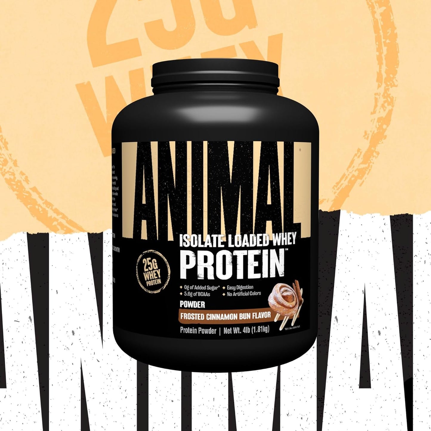 Frosted Cinnamon Bun Whey Isolate Protein Powder - 25g Protein, Low Sugar, Digestive Enzymes - Ideal for Pre & Post Workout Muscle Building and Recovery for Men & Women - 4 lbs