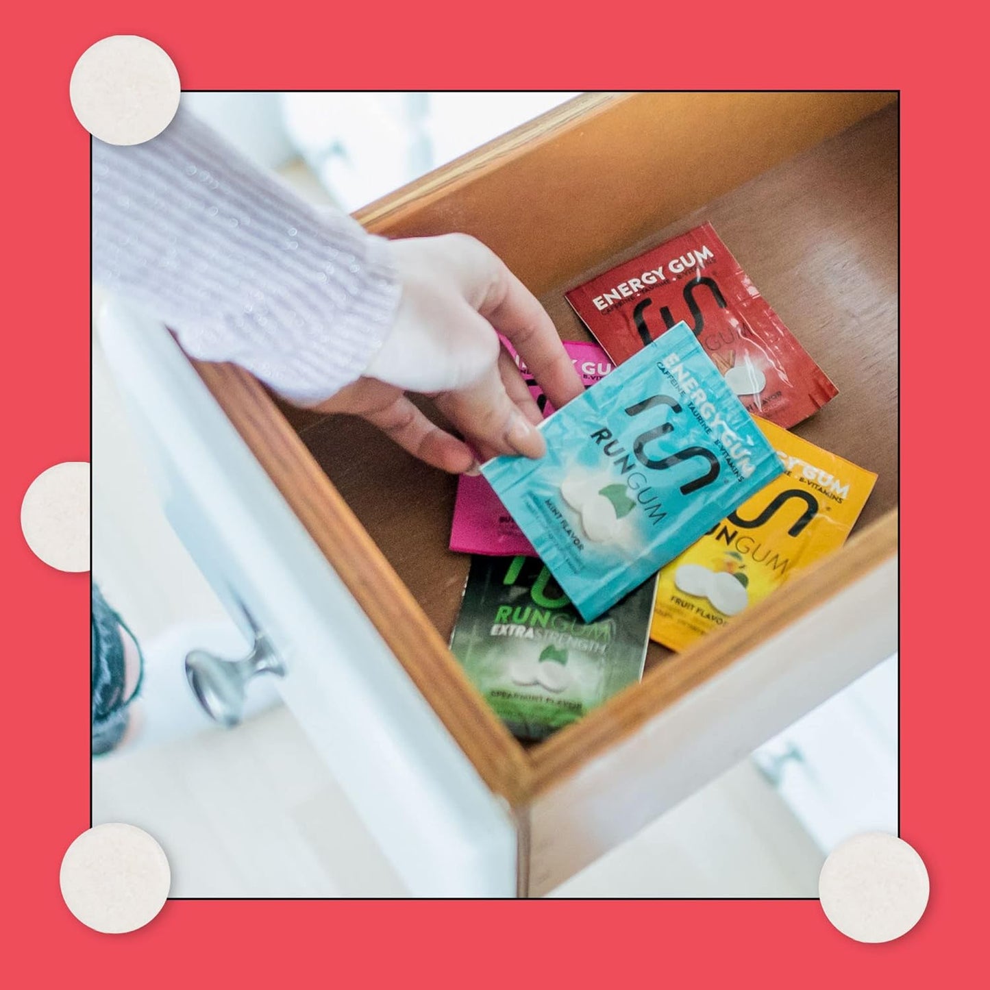 Fruit Punch Energy Chewing Gum with 50mg Caffeine, Taurine, and B-Vitamins - Pack of 288 Pieces - Sugar Free and Gluten Free - BoostGo Australia