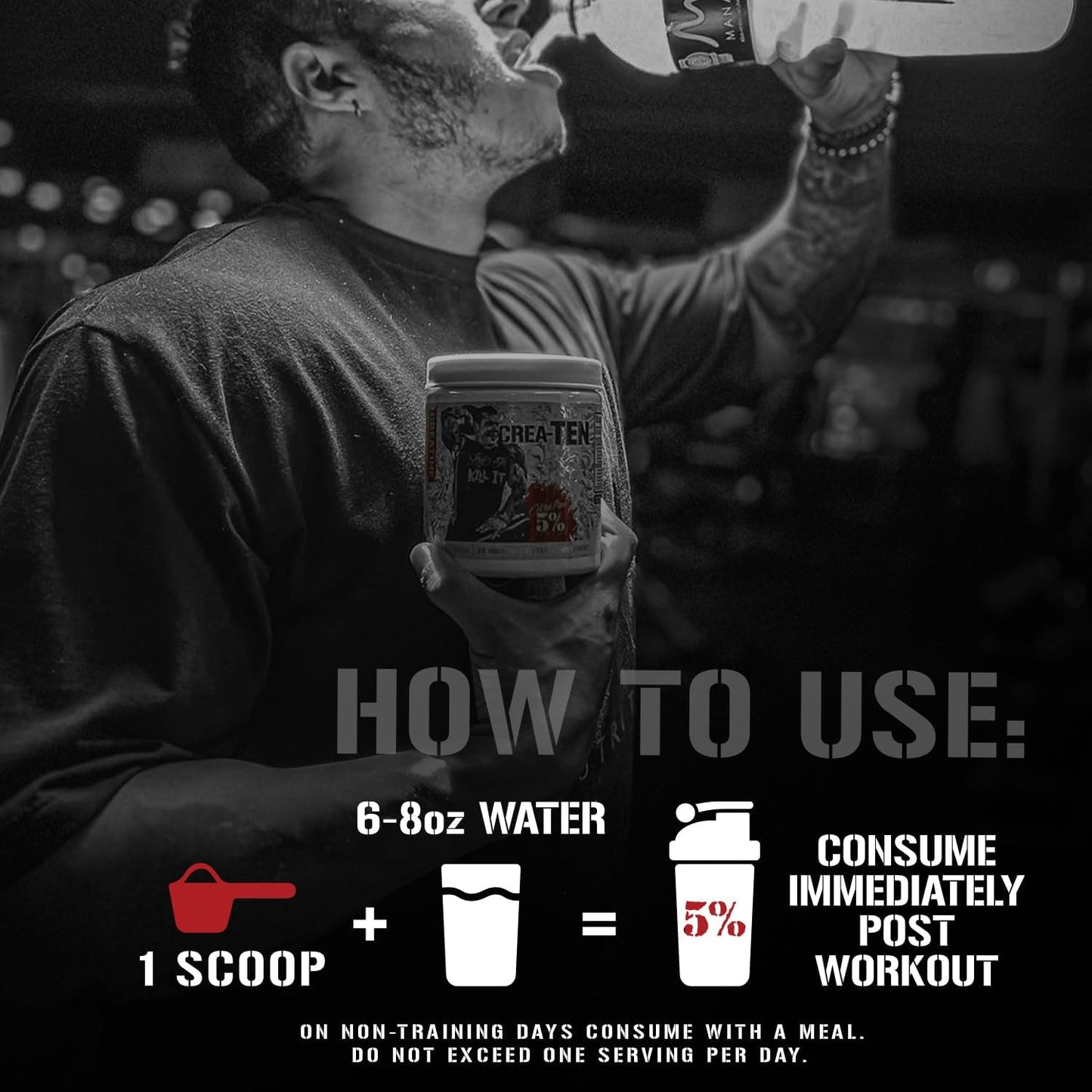 Fruit Punch Flavored Creatine Powder for Muscle Gain with Accelerators - 5% Nutrition CreaTEN Complex for Max Power, Strength, Endurance, & Recovery