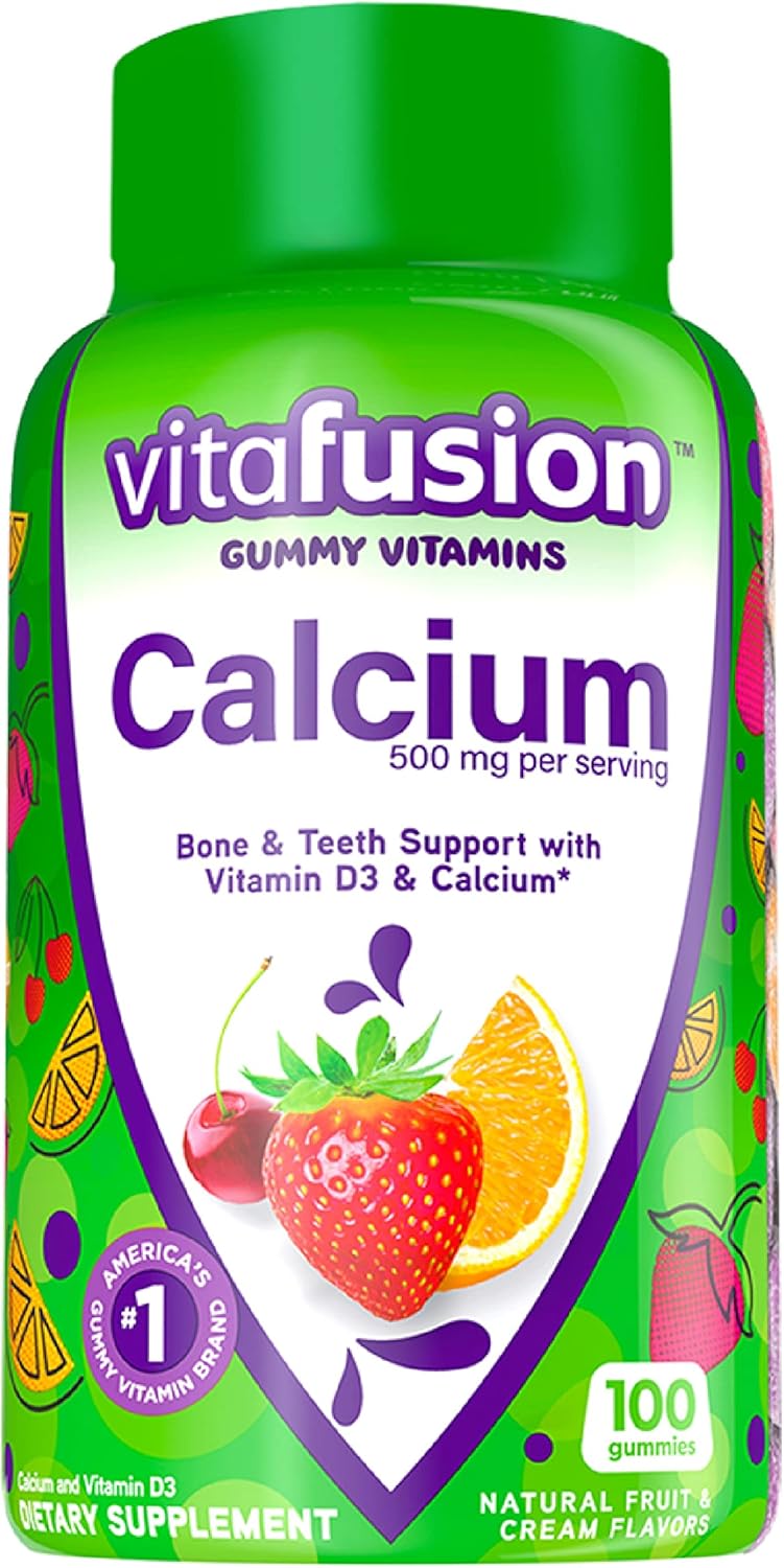 Fruit & Tropical Citrus Flavored Chewable Calcium & Vitamin C Gummy Vitamins - 100 Count & 92 Count