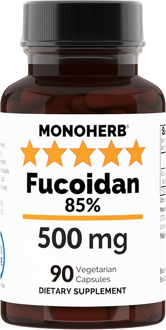 Fucoidan Extract 85% Strength - 500mg - 90 Capsules - Pure Monoherb Formula