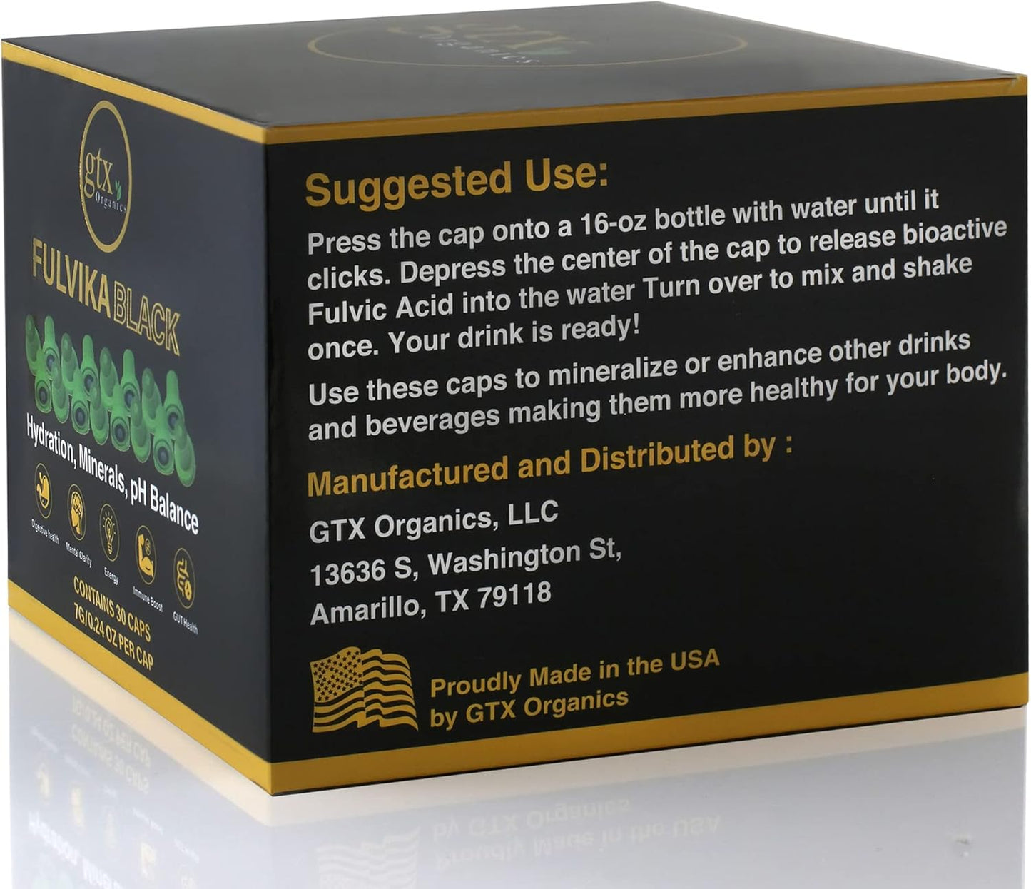Fulvika Black Trace Minerals Supplement Capsules - 30 Servings, Flavorless, Plant-Based Electrolytes, Alkaline pH - 30 Count
