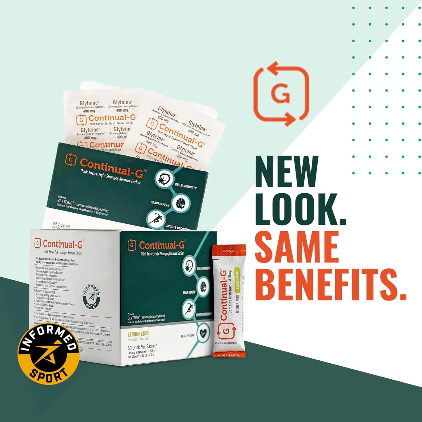 G Glyteine 415mg Powder: Liver Health Support Supplement with Glutathione for Cellular Enhancement - Lemon Lime Flavor, 30 Day Supply
