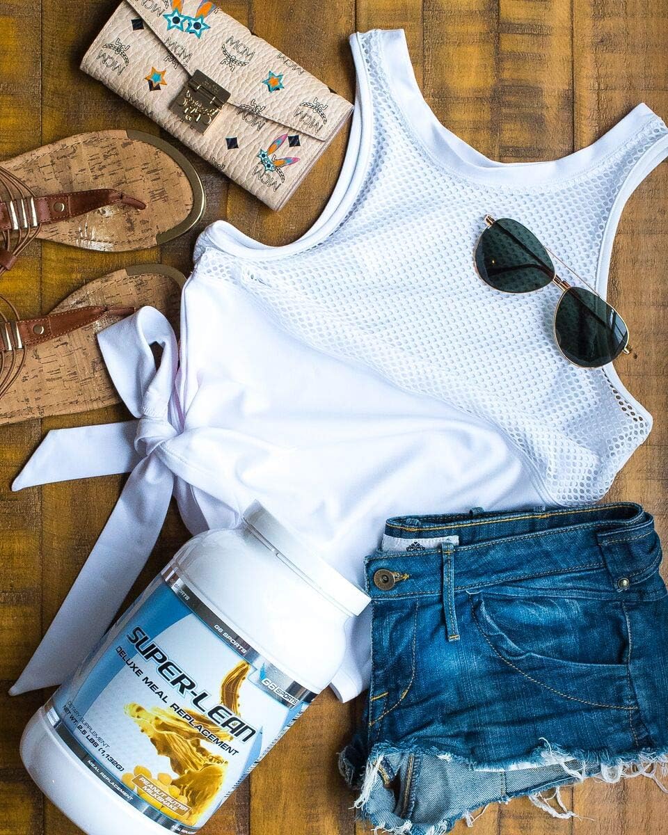 G6 Sports Nutrition Super-Lean Deluxe Meal Replacement - Peanut Butter Milkshake - 2.5lb Jar with 32g Protein and 25 Added Vitamins & Minerals