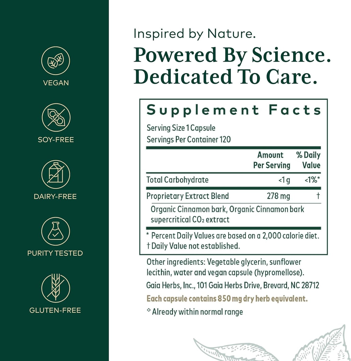Gaia Herbs Cinnamon Bark Supplement - Gaia PRO Formula for Digestive Health and Immune Support