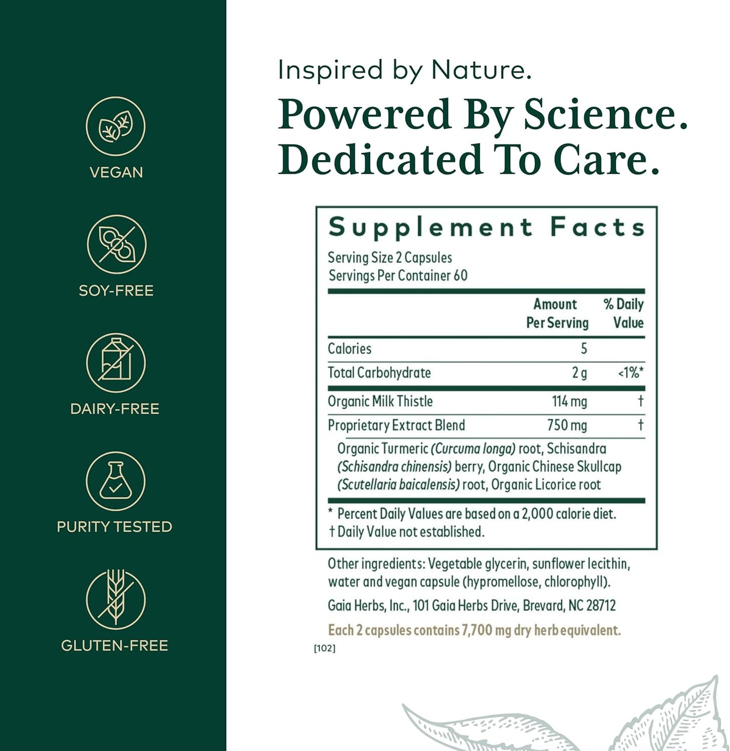 Gaia Herbs Daily Liver Support Supplement for Optimal Liver Health