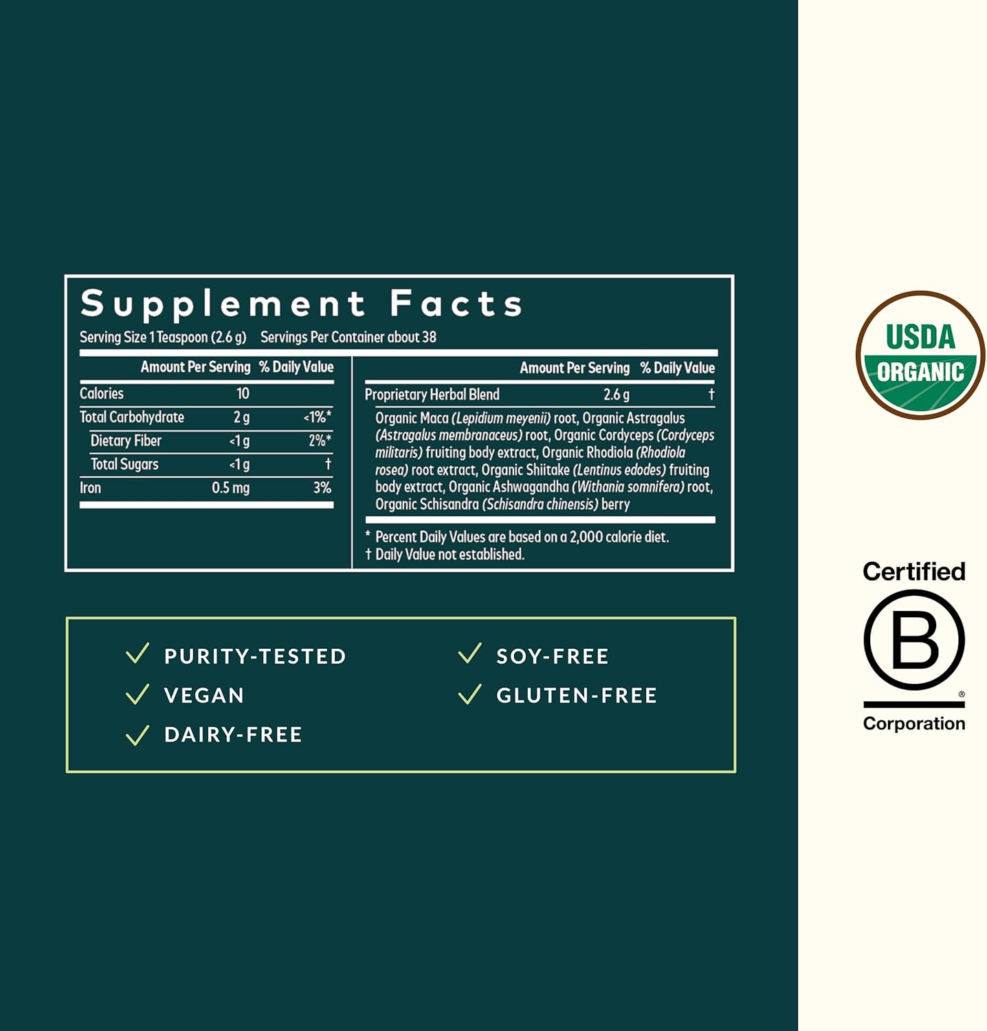 Gaia Herbs Everyday Adaptogen Powder with Maca Root, Cordyceps, & Ashwagandha - Supports Energy & Stress Levels - 3.5 Oz (38-Day Supply)