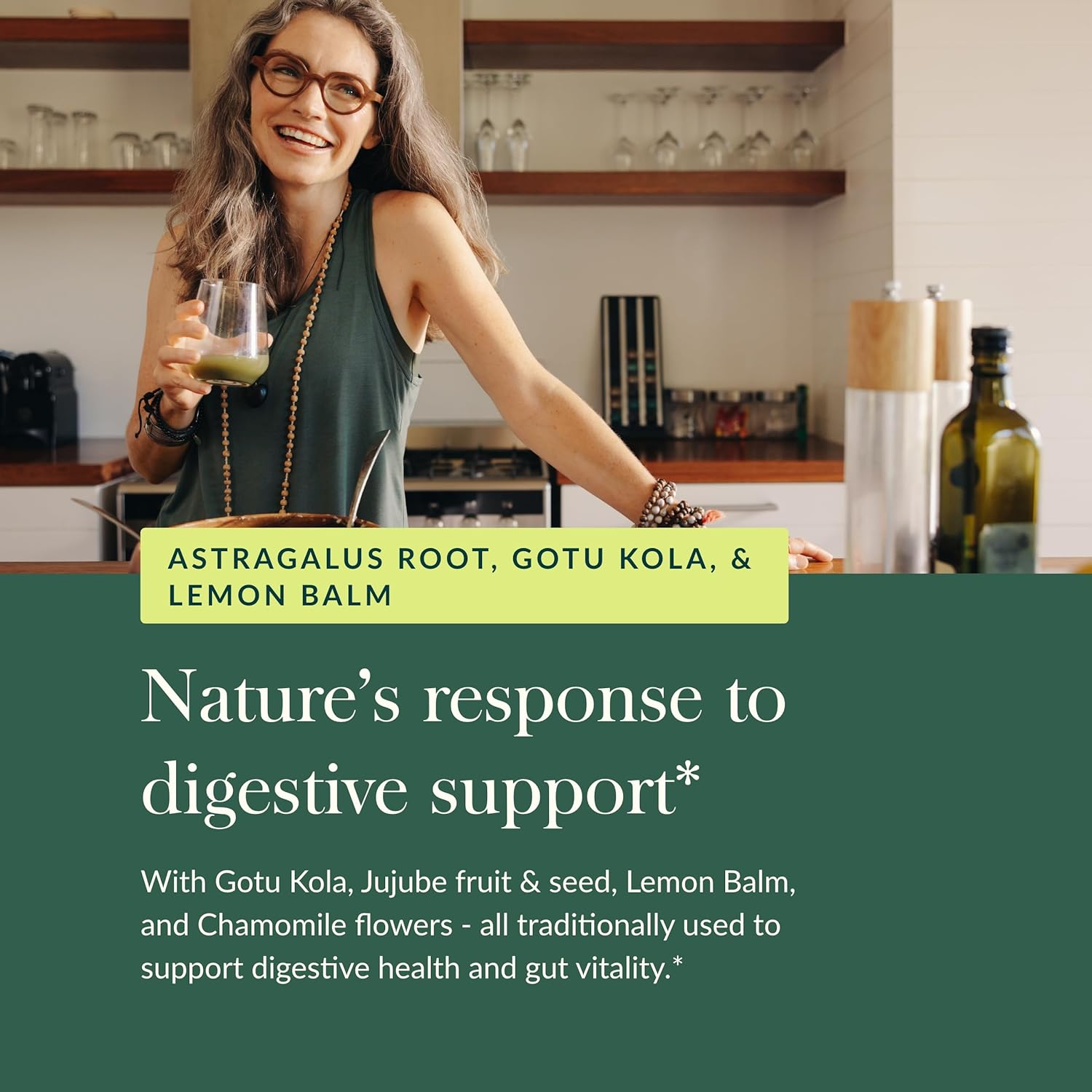 Gaia Herbs Gut Revival: Herbal Digestive Supplement for Gut Health - Astragalus, Gotu Kola, Jujube - Dairy, Soy, Gluten-Free - 60 Vegan Capsules