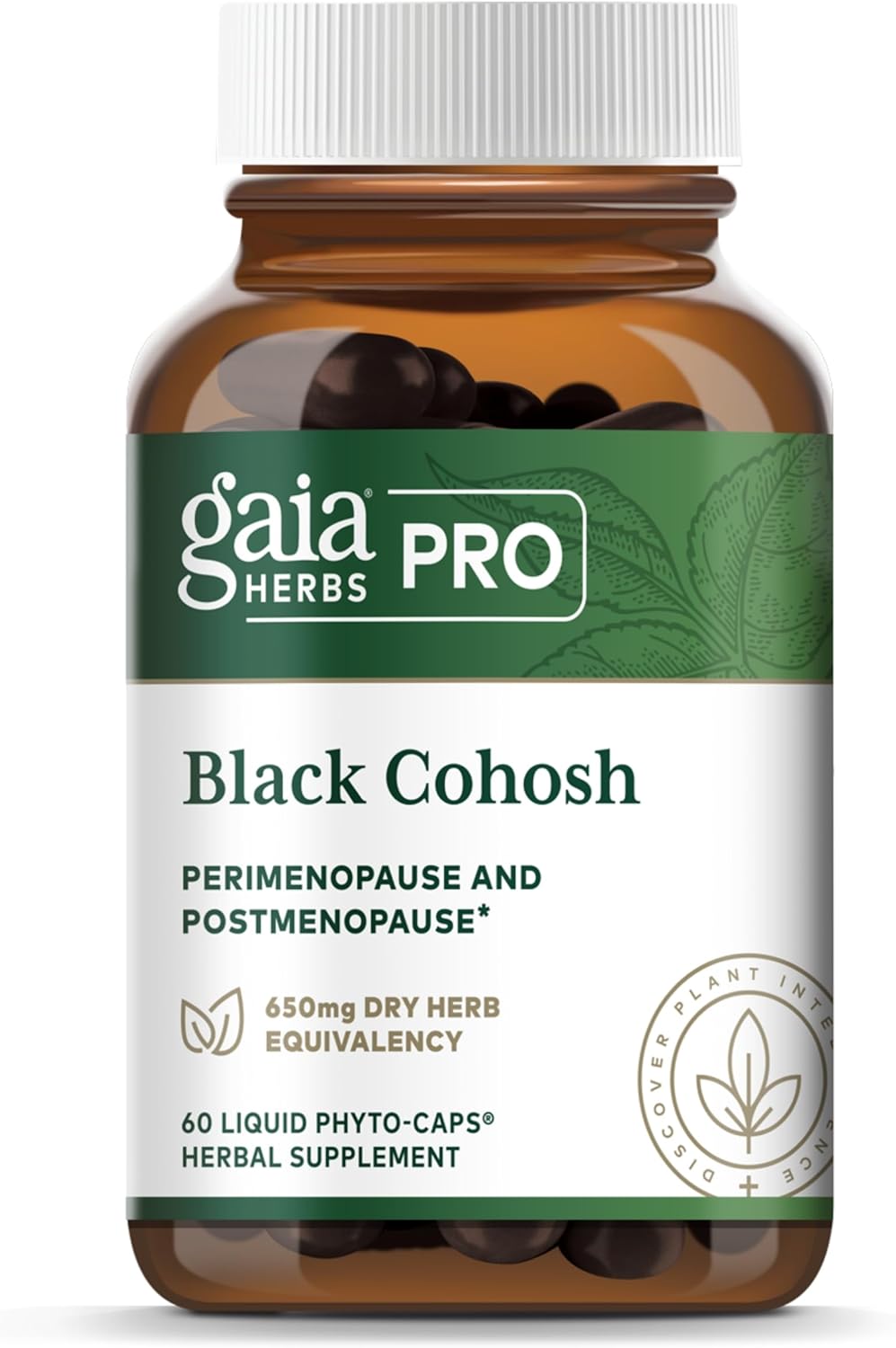 Gaia Herbs Pro Black Cohosh Liquid Capsules - Menopause Support Supplement - Hormone Balance for Women - 60 Vegan Capsules