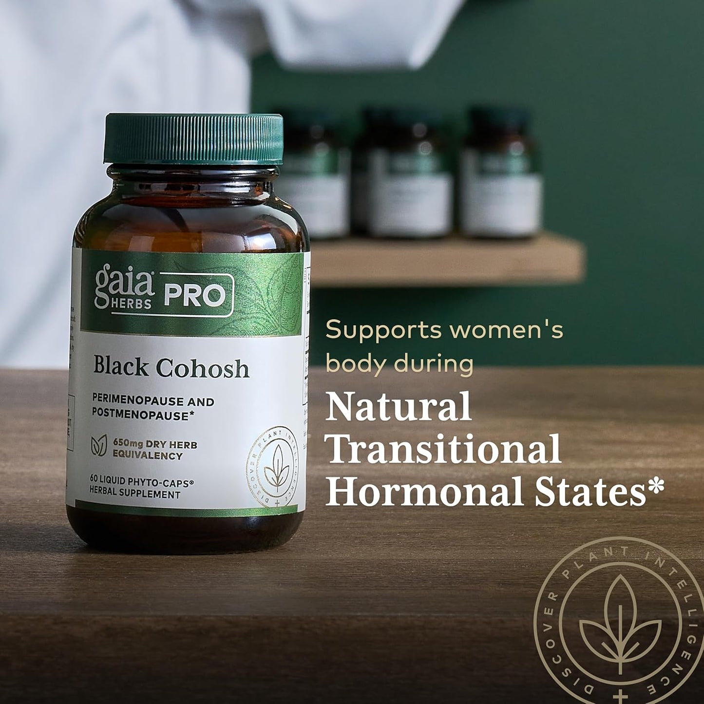 Gaia Herbs Pro Black Cohosh Liquid Capsules - Menopause Support Supplement - Hormone Balance for Women - 60 Vegan Capsules