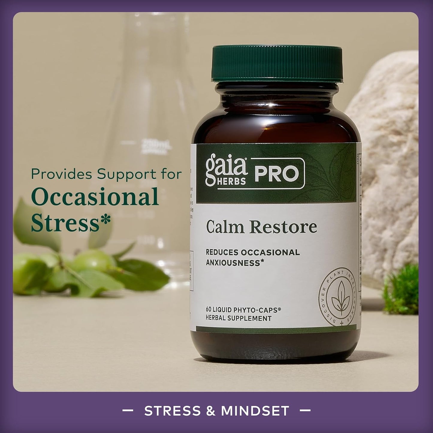 Gaia Herbs PRO Calm Restore - Natural Stress Relief Supplement for Relaxation and Balance